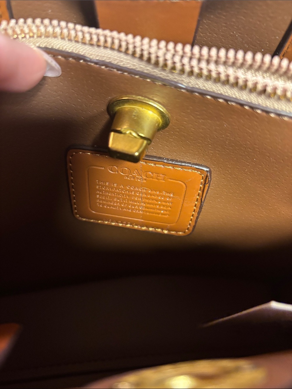Coach Brown Signature Peanuts Mini Tote with Chestnut Trim - Picture 8 of 8